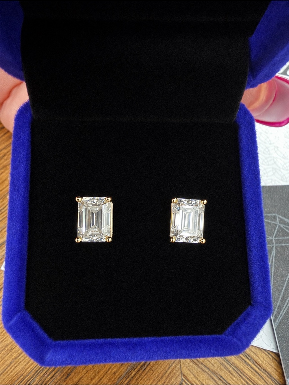 Moissanite Emerald Cut Studs 2 CT